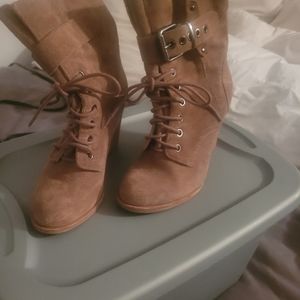 Suede wedge ankle boots